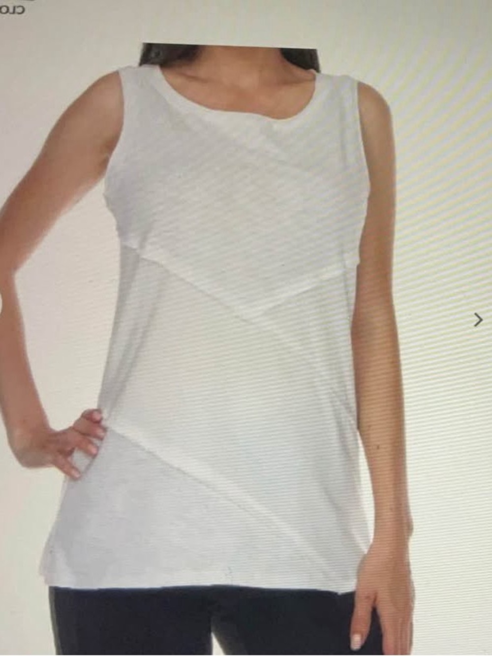 neon buddha White Sleeveless Layered Scoop Neck Tank